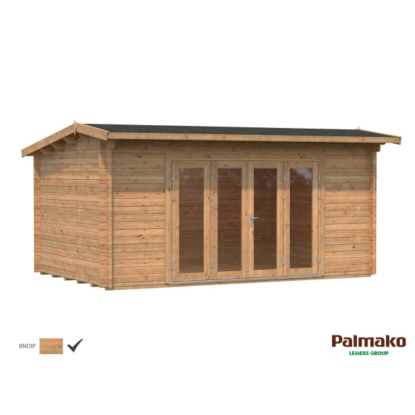 Chalet de jardin en bois Ines 5 x 3,2 m – Palmako - Traitement par bain marron