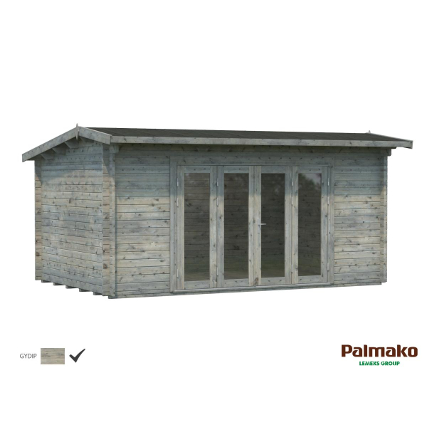 Chalet de jardin en bois Ines 5 x 3,2 m – Palmako - Traitement par bain gris