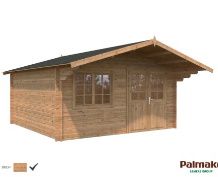 Abri de jardin toit en pente Britta 4,46 x 4,46 m – Palmako - Traitement par bain marron