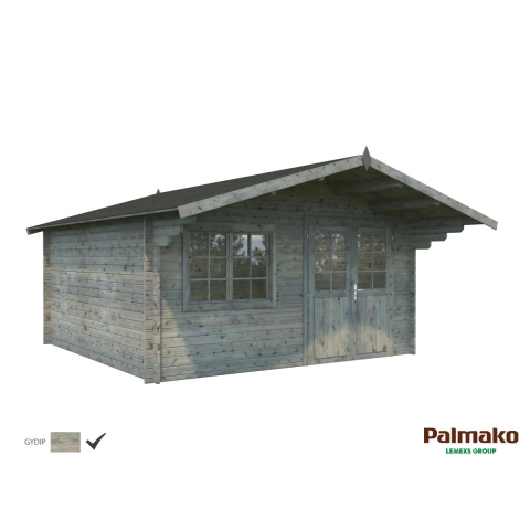 Abri de jardin toit en pente Britta 4,46 x 4,46 m – Palmako - Traitement par bain gris