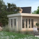 Pavillon de jardin en bois Caroline 4,10 x 2,96 m – Palmako - Traitement par bain blanc translucide