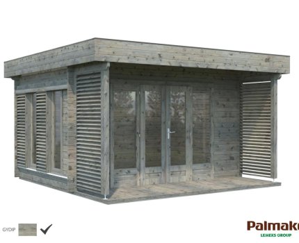 Pavillon de jardin en bois Caroline 4,10 x 2,96 m – Palmako - Traitement par bain gris
