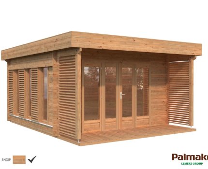 Kiosque de jardin en bois Caroline 4,10 x 4,10 m – Palmako - Traitement par bain marron