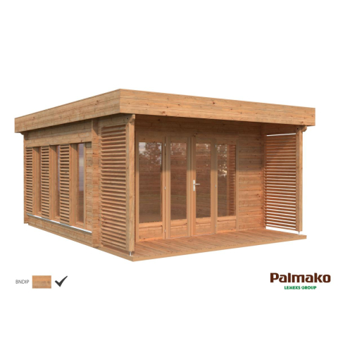 Kiosque de jardin en bois Caroline 4,10 x 4,10 m – Palmako - Traitement par bain marron
