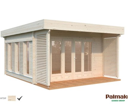 Kiosque de jardin en bois Caroline 4,10 x 4,10 m – Palmako - Traitement par bain blanc translucide