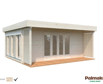 Maison de jardin en bois Caroline 5,60 x 4,10 m – Palmako - Traitement par bain blanc translucide