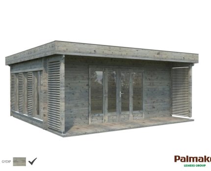 Maison de jardin en bois Caroline 5,60 x 4,10 m – Palmako - Traitement par bain gris
