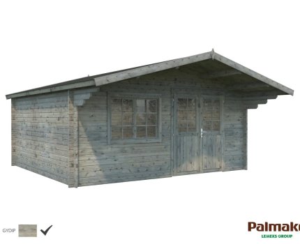 Abri de jardin en bois Britta 5 x 4,45 m – Palmako - Traitement par bain gris