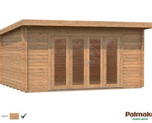 Abri en bois massif Lea 4,7 x 3,5 m – Palmako - Traité par bain marron