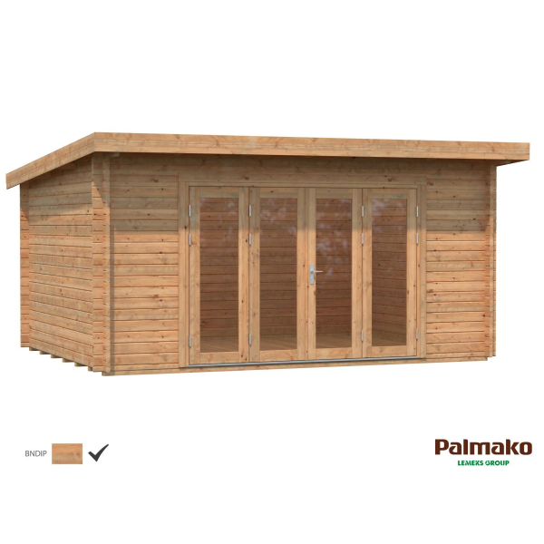 Abri en bois massif Lea 4,7 x 3,5 m – Palmako - Traité par bain marron