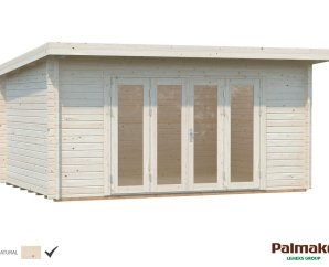 Abri en bois massif Lea 4,7 x 3,5 m – Palmako - Traité par bain blanc translucide