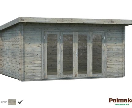 Abri en bois massif Lea 4,7 x 3,5 m – Palmako - Traité par bain gris