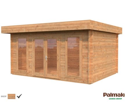Cabane en bois de jardin Bret 4,78 x 3,58 m – Palmako - Traité marron