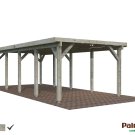 Carport en bois pour voiture Karl 3,15 x 7,32 m – Palmako - Traité gris