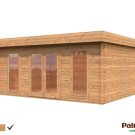 Abri de jardin toit plat Bret 5,50 x 4,10 m – Palmako - Traité marron