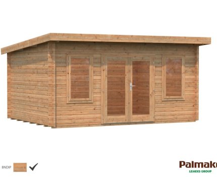 Abri de jardin en bois Lisa 4,70 x 3,50 m – Palmako - Traitement par bain marron