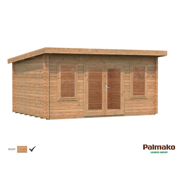 Abri de jardin en bois Lisa 4,70 x 3,50 m – Palmako - Traitement par bain marron