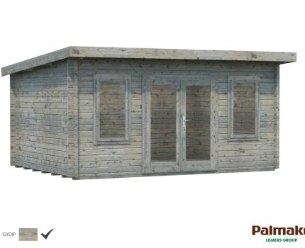 Abri de jardin en bois Lisa 4,70 x 3,50 m – Palmako - Traitement par bain gris