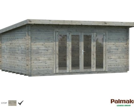 Cabanon de jardin en bois Lea 5,5 x 4 m – Palmako - Traitement par bain gris