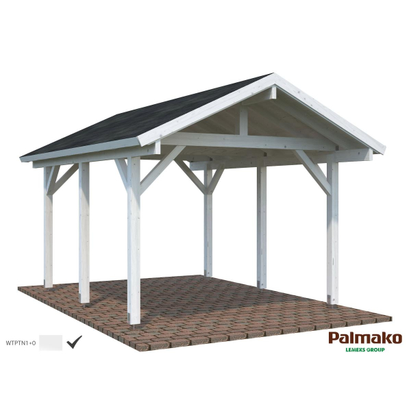 Carport en bois pour voiture Robert 3,59 x 5,10 m – Palmako - Prépeint blanc