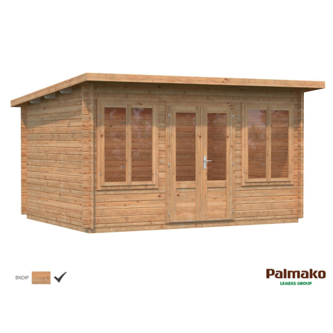 Abri de jardin en bois Lisa 4,40 x 3,66 m – Palmako - Traitement par bain marron