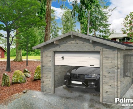 Garage voiture Roger porte sectionnelle 4,26 x 5,98 m – Palmako - Traité gris