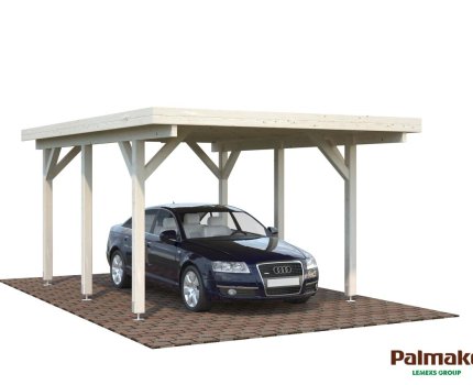Carport voiture en bois Karl 3,60 x 5,12 m – Palmako - Brut non traité