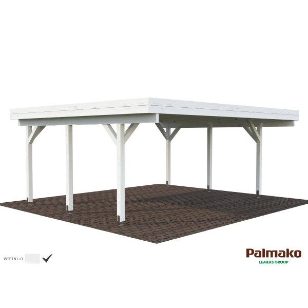Carport 2 voitures Karl 6 x 5,12 m – Palmako - Prépeint blanc