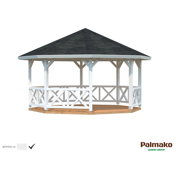 Kiosque de jardin en bois Betty 551 x 551 cm – Palmako - Blanc