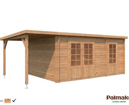 Pool House en bois contemporain 6,14 x 3,40 m Ella – Palmako - Traité marron