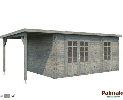 Pool House en bois contemporain 6,14 x 3,40 m Ella – Palmako - Traité gris