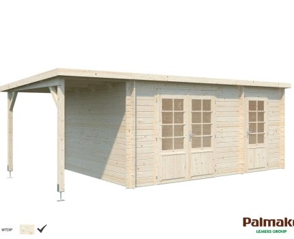 Pool House en bois contemporain 6,14 x 3,40 m Ella – Palmako - Traité translucide
