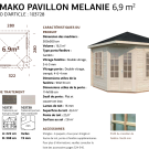 Pavillon de jardin en bois Mélanie 3,22 x 3,22 m – Palmako