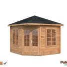 Pavillon de jardin en bois Mélanie 3,22 x 3,22 m – Palmako - Traité marron - Shingles brun