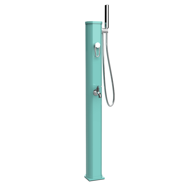 Douche extérieure solaire pour piscine – Modèle Jolly Go 20 L – VERT OPALINE – FORMIDRA