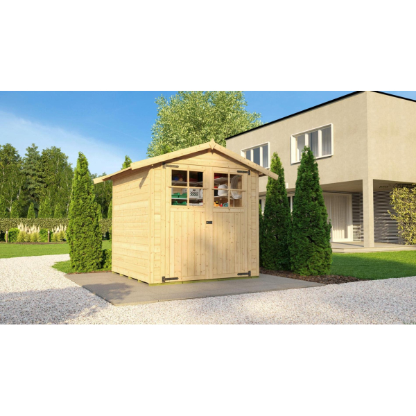 Abri de jardin en bois 316 | 3,6 m² | Aspect lasuré | 19 mm d'épaisseur