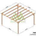 Pergola autoportée en bois massif traité autoclave classe 4 – Modèle PARIS MADERLAND - 420x420cm