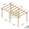 Pergola autoportée en bois massif traité autoclave classe 4 – Modèle PARIS MADERLAND - 510x300cm