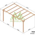 Pergola adossée en bois massif ORLÉANS – MADERLAND, kit en plusieurs dimensions - 510x300cm