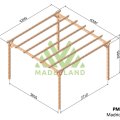 Pergola bois autoportée en kit LE HAVRE – MADERLAND, plusieurs tailles disponibles - 420x420cm