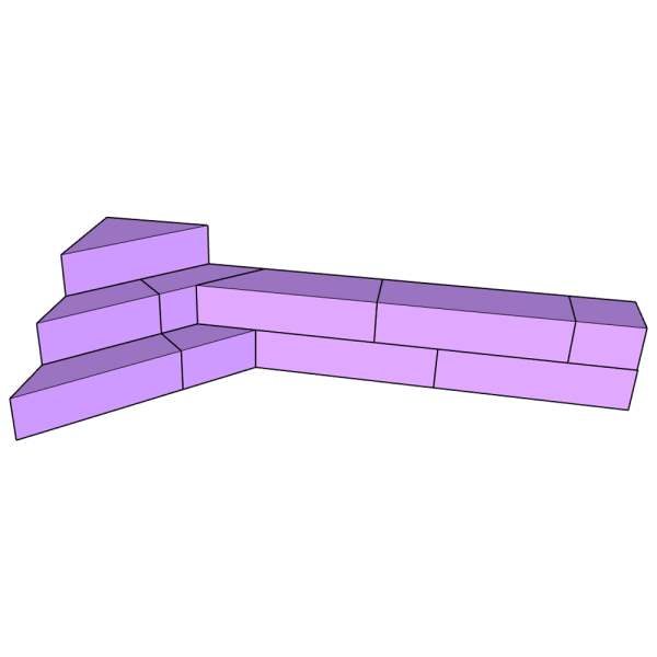 Escalier d'angle 3 marches + banquette sous liner en XPS - Largeur 400 cm