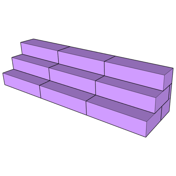 Escalier droit 3 marches sous liner en XPS - Largeur 400 cm