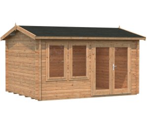 Kit abri extérieur bois Iris 11,1 m2 | 390 x 300 cm | Bois Brut | 44 mm d'épaisseur