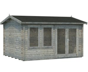 Kit abri extérieur bois Iris 11,1 m2 | 390 x 300 cm | Bois Brut | 44 mm d'épaisseur