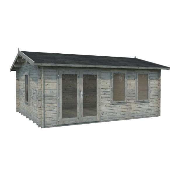 Abri extérieur bois Iris 19,1 m2 | 510 x 390 cm | Bois Brut | 44 mm d'épaisseur