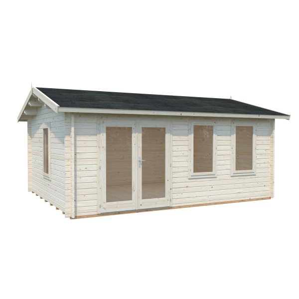 Abri extérieur bois Iris 19,1 m2 | 510 x 390 cm | Bois Brut | 44 mm d'épaisseur