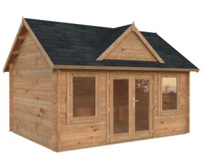 Cabane de jardin anglais Claudia | 450 x 330 cm | Bois Brut | 44 mm d'épaisseur