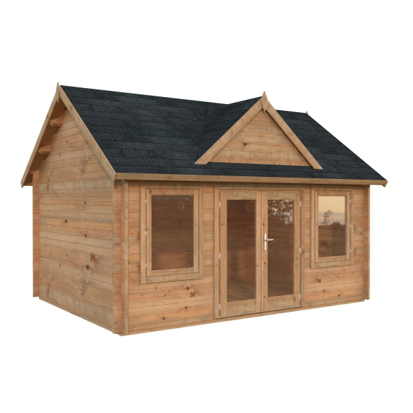 Cabane de jardin anglais Claudia | 450 x 330 cm | Bois Brut | 44 mm d'épaisseur