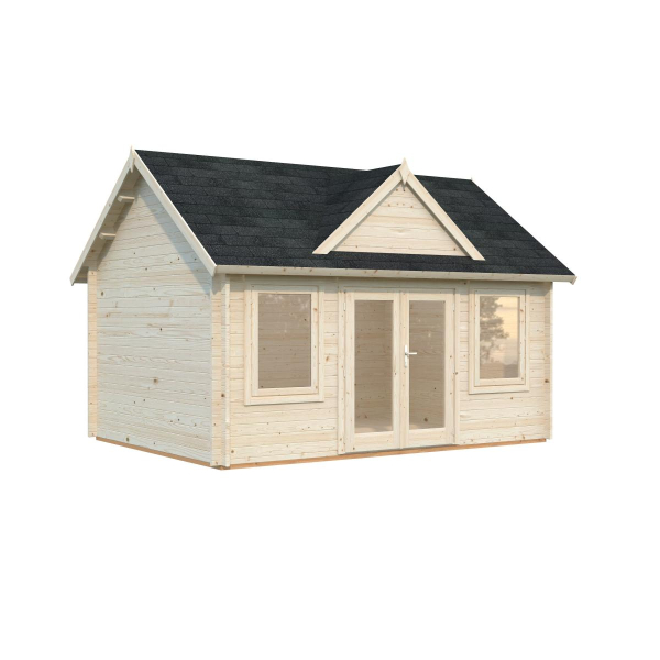 Cabane de jardin anglais Claudia | 450 x 330 cm | Bois Brut | 44 mm d'épaisseur
