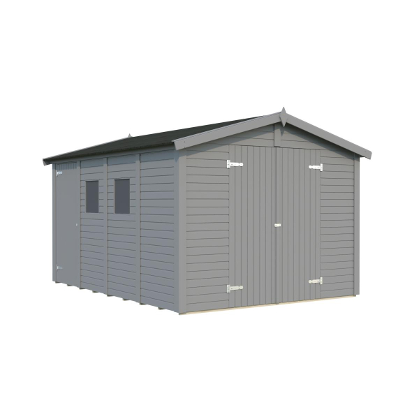 Abri de jardin en kit 10m2 facile à monter, 273 x 370 cm | Bois brut | Dan | 9,9 m²
